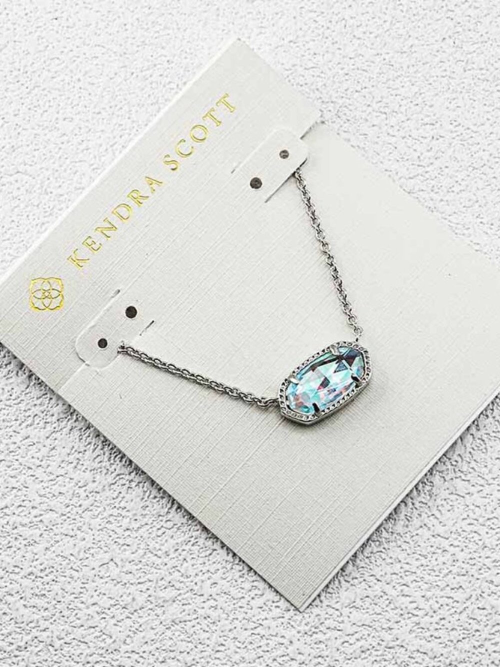 Kendra Scott Iridescent Aqua Oval Necklace